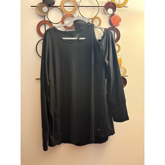 Women’s Tahari sport black long sleeve cold shoulder - Picture 1 of 6